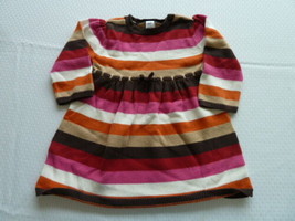 BABY GAP Girl&#39;s Fall Bright Stripe Knit Sweater Dress Orange Brown Red P... - $15.98