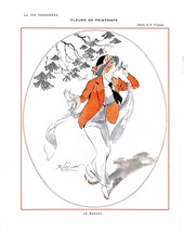 French Pinups: La Vie Parisienne - Girl Smells Flower - Prejelan - 1913 - $12.82+