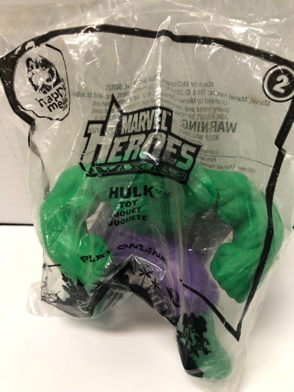 Marvel Heroes HULK #2 Large Figure McDonald's Happy Meal Toy - Fast Food