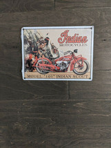 12" Model 101 Indian Scout MOTOR 3d cutout retro USA STEEL plate display ad Sign - $49.49
