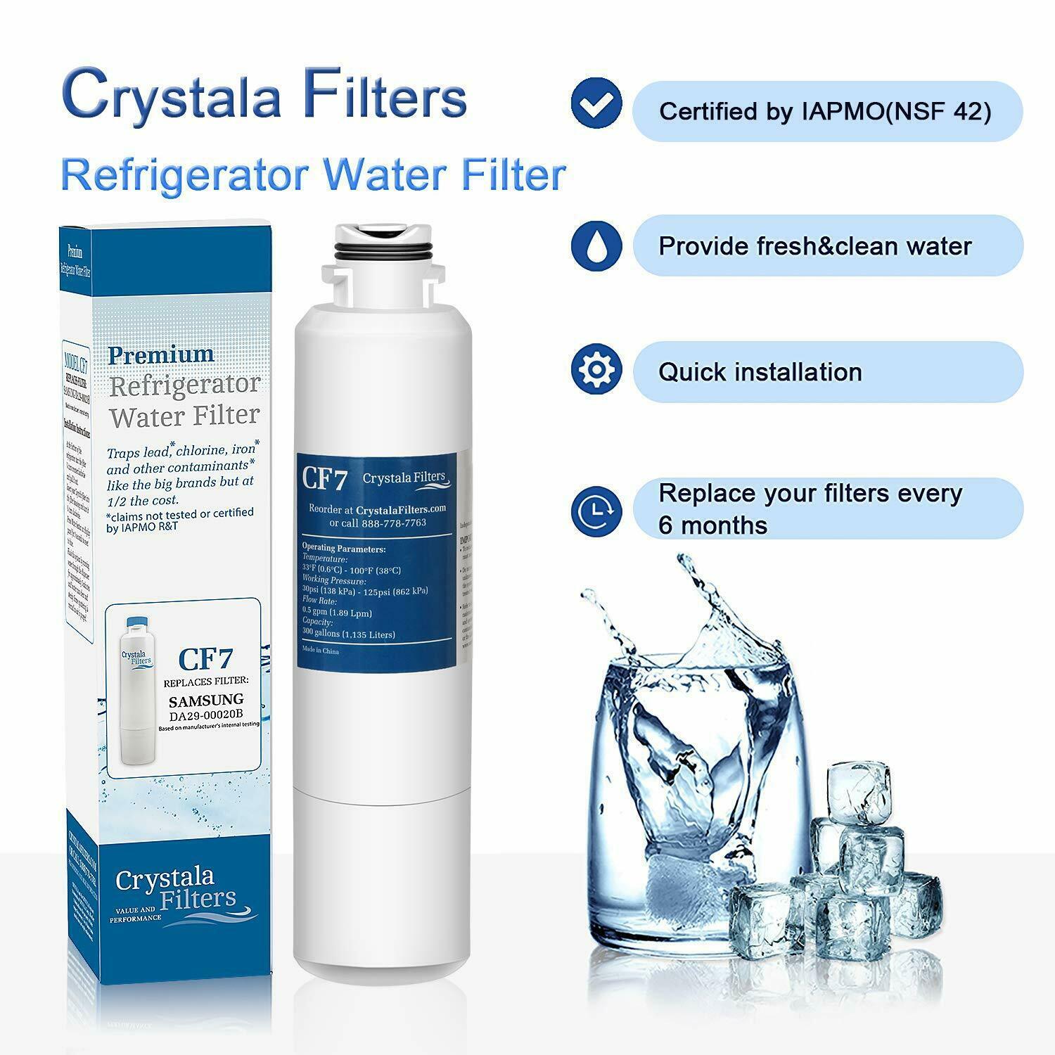 3 Pack Water Filter Replacement Samsung RS25J500DSG, RS25J500DSG/AA
