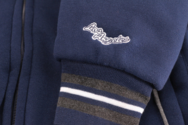 Men's Athletic Los Angeles Varsity Sherpa Fleece Lined LA Zip Up Hoodie Jacket image 13