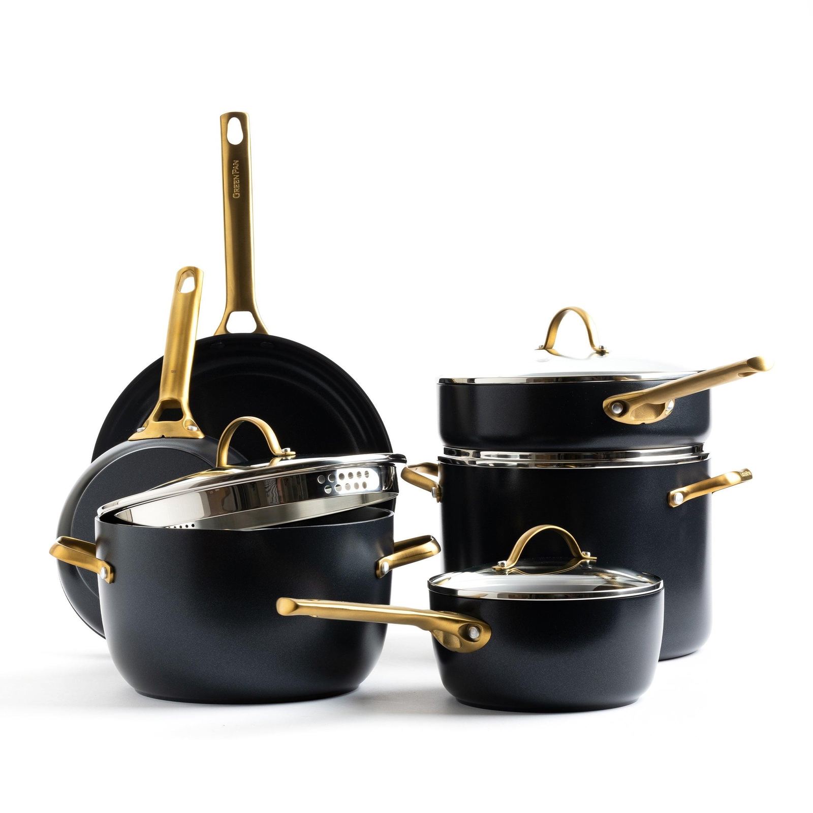 Greenpan 10Piece Reserve 6in Ceramic Cookware Set with Lid Tilt Skillets/Braising Pans
