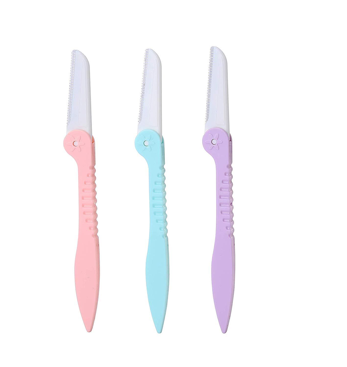 3 Pcs Foldable Eyebrow Razor and Face Razors for Women, Eyebrow Shapers Razors S Health & Beauty