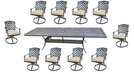 11 piece outdoor dining set cast aluminum powder coated 132 extension table. image 3