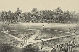 American national game of base ball 20 x 30 Poster - $25.98