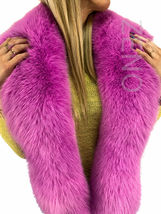 Arctic Fox Fur Stole 70' (180cm) Saga Furs Light Purple Fur Collar Wrap Scarf image 4