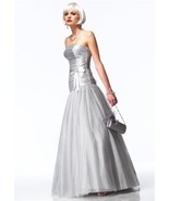 Sexy Strapless Alyce Prom Evening Corset Gown Dress, Sizzling Silver or ... - £177.61 GBP