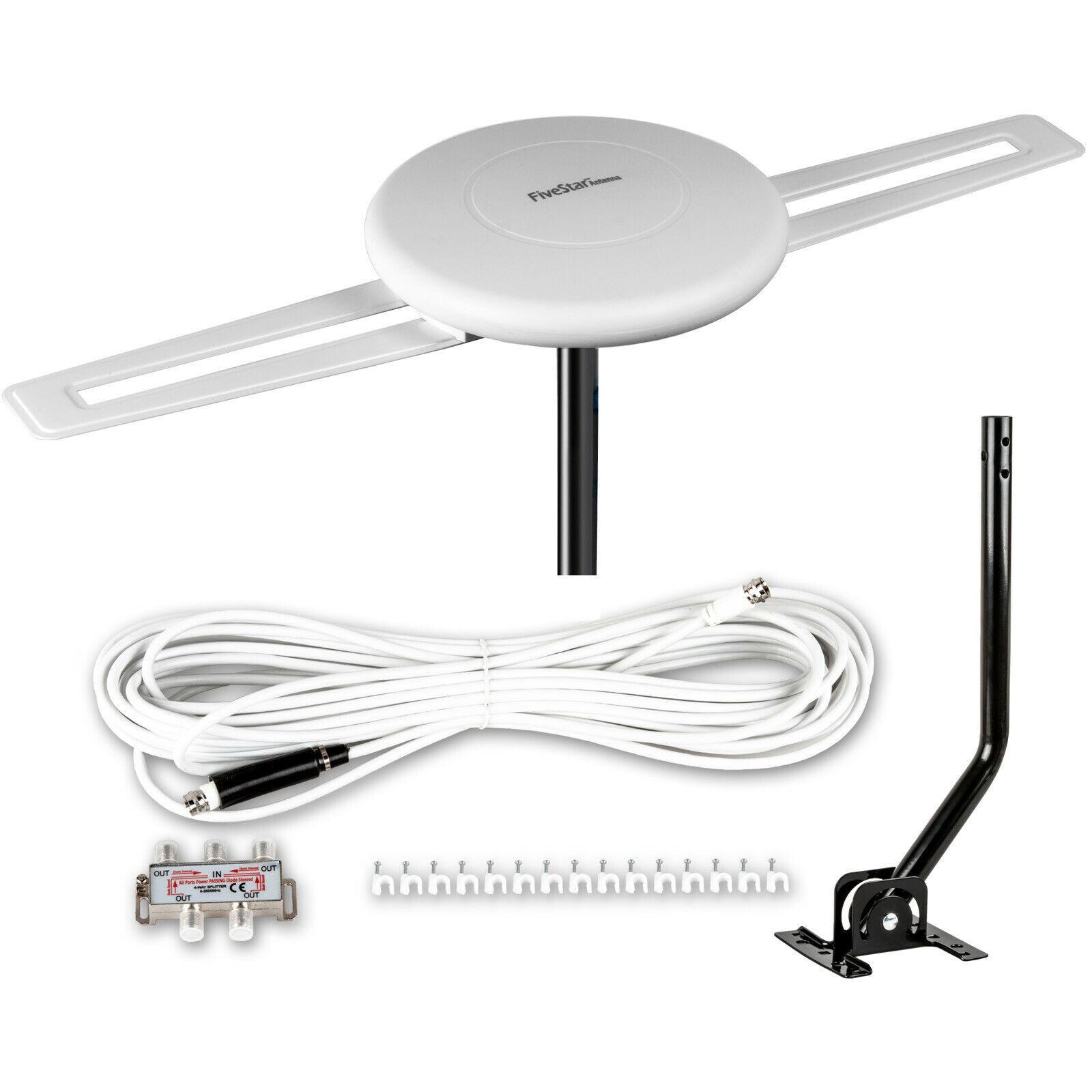 HDTV Outdoor Indoor Antenna 360° Omnidirectional Amplified 150 Mile ...