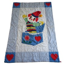 Vintage Lillian Vernon Quilt Throw Blanket Jack in the Box Clown Cotton ... - $44.55