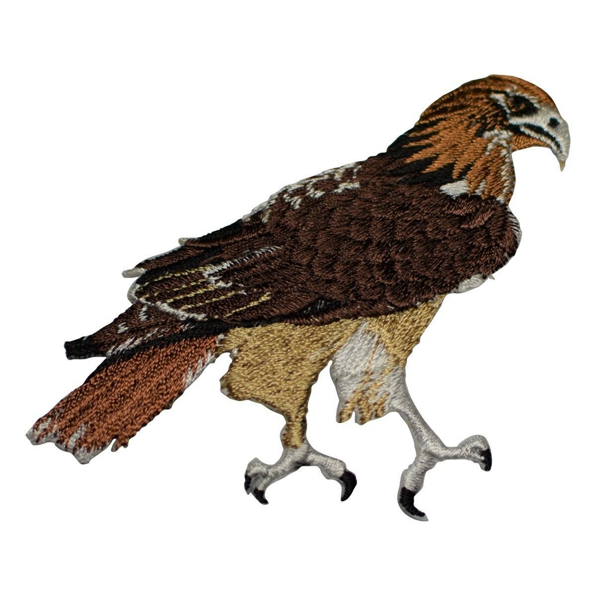Red Tail Hawk Applique Patch - Talons, Majestic Bird Badge 3.5 (Iron on)