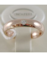 18K ROSE GOLD WEDDING BAND UNOAERRE COMFORT RING 4 MM, DIAMOND MADE IN I... - $875.08+