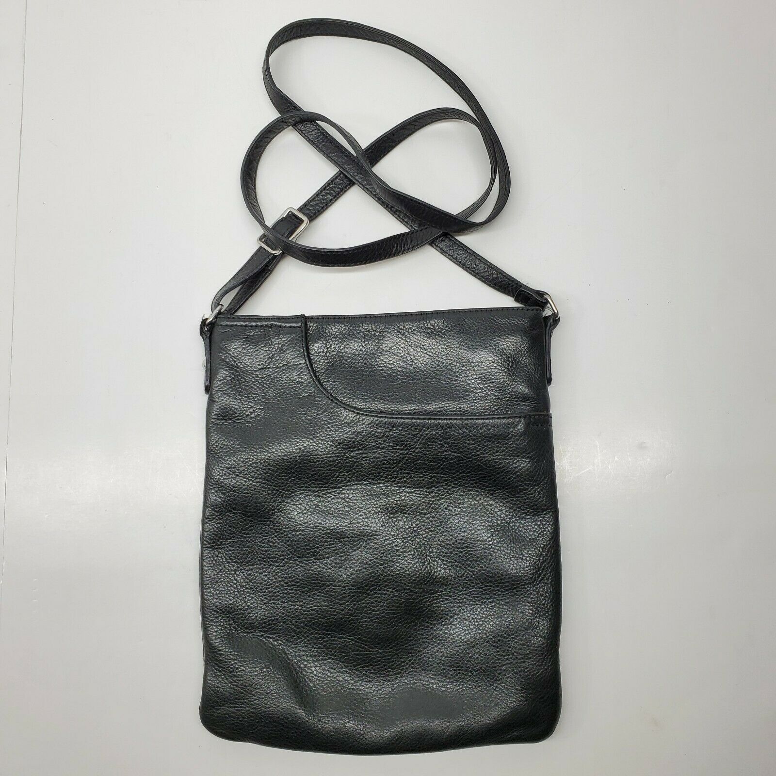 Margot Black Leather Cross Body Slim Purse - Women's Bags & Handbags