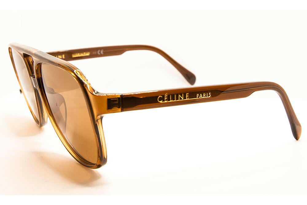 Celine CL 40032U 48E Brown / Brown Aviator Sunglasses 62mm