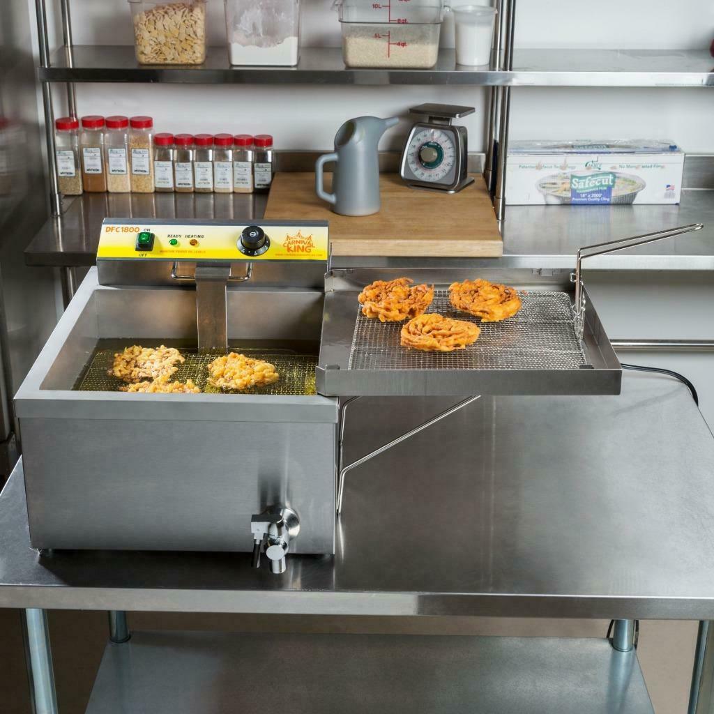 Carnival King 25 lb. Electric Countertop Funnel Cake / Donut Fryer 120V, 1800W Electric Fryers