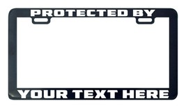 Protected by design your own custom personalized license plate frame tag... - £4.40 GBP