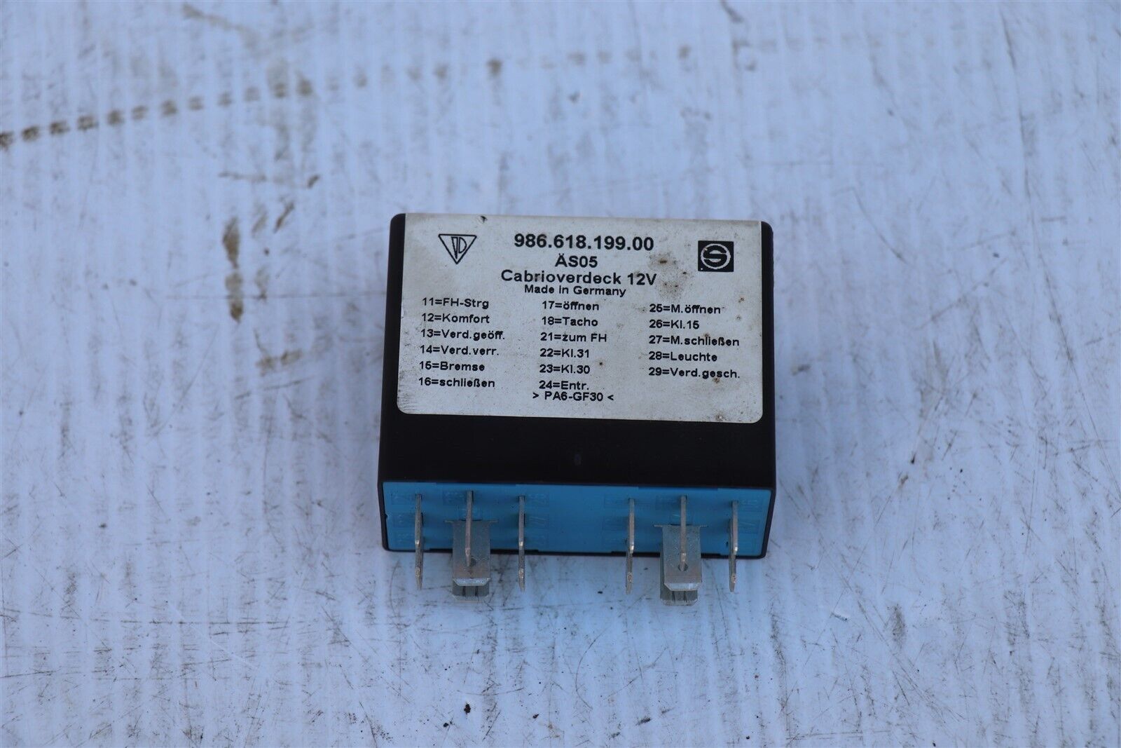 Porsche Boxster 986 Convertible Top Module Relay Cabrioverdeck 986.618