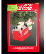 Enesco Coca Cola Christmas Ornament 1994 I Can Bear-ly Wait For A Coke B... - $8.99