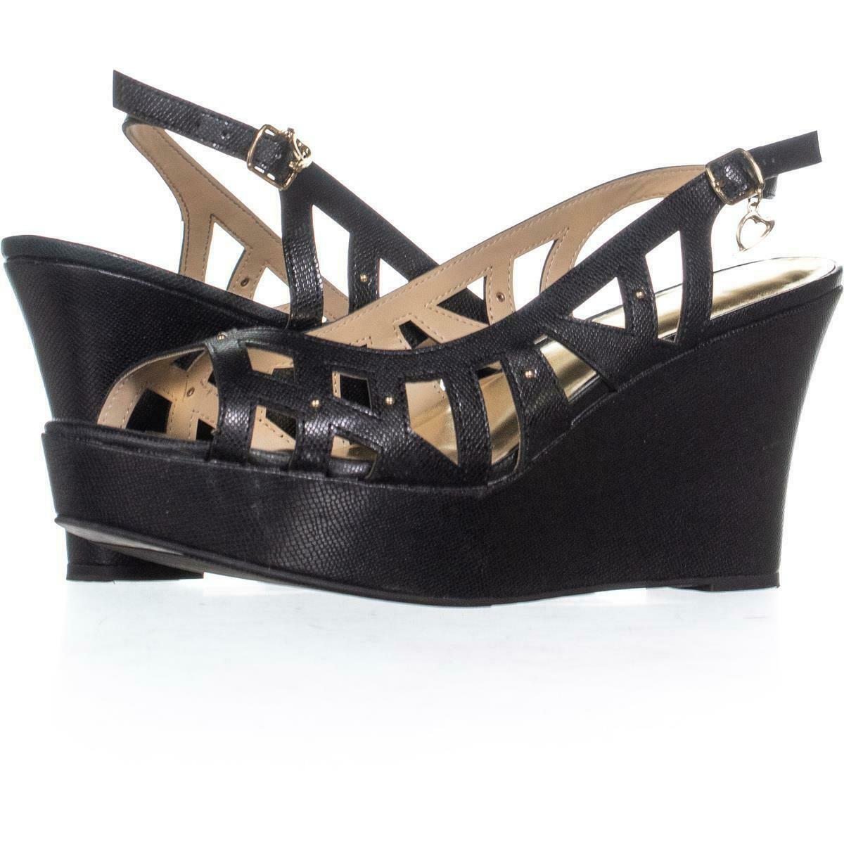 black slingback wedge sandals