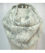 Echo Wool Blend Infinity Winter Scarf Gray White Tan Excellent - $17.81