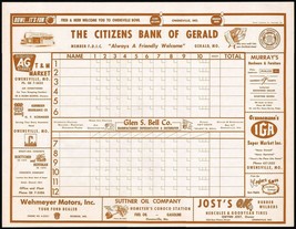 Vintage bowling score sheet FORD CONOCO MFA IGA AG Owensville Missouri n... - $9.99