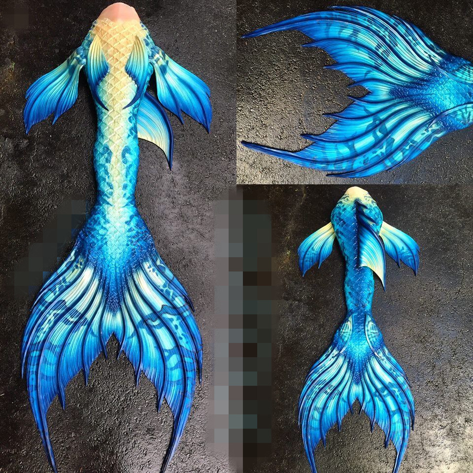 HOT Mermaid Tail with Monofin Swimming Cosplay Swimsuit Swimmable Suit ...