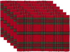 Holiday Collection Christmas Plaid Placemat Set Xmas Plaid NEW - $63.67