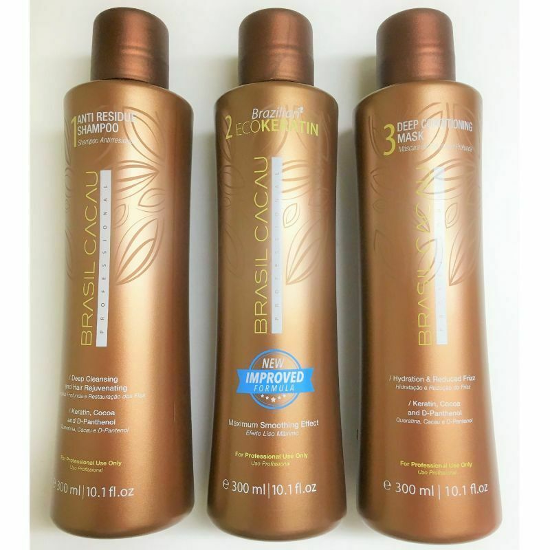 KIT Brasil Cacau Eco Keratin (ALL Steps) Hair Smoothing Treatment = 900ml/30.3oz Smoothing