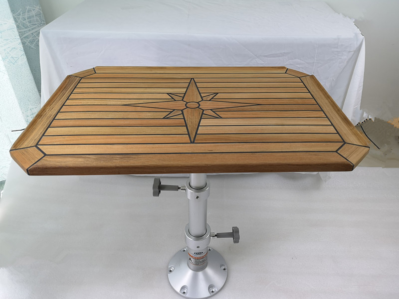 Two Stage Adjustable Table Pedestal Mount Aluminum 11.61"27.16" For