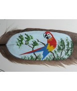 Vintage Painting Parrot on a Feather Costa Rica Jose Garro Framed Art - $29.69