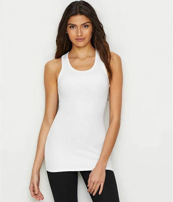 Bra:30 Optic White Supima Cotton Tummy Tucker Tank, US Medium - Shapers