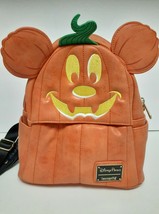 Disney Parks Loungefly Pumpkin Mini Backpack Orange Mickey Mouse Halloween - $299.91