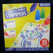 Crayola Washable Paint Stampers Kit 5 Paints 18 Stampers 3 Stencils New ... - $18.90