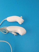 Lot of 2 Nintendo Wii Nunchuck White OEM Official Authentic Tested RVL-004 - $14.84