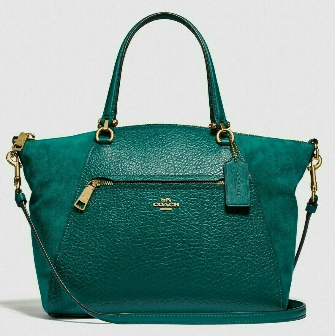 New Coach 79999 Prairie Satchel Buffaloembossed Leather /Suede handbag