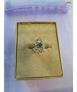 Vintage Blue &amp; White Sapphire Cluster Ring - $2.99