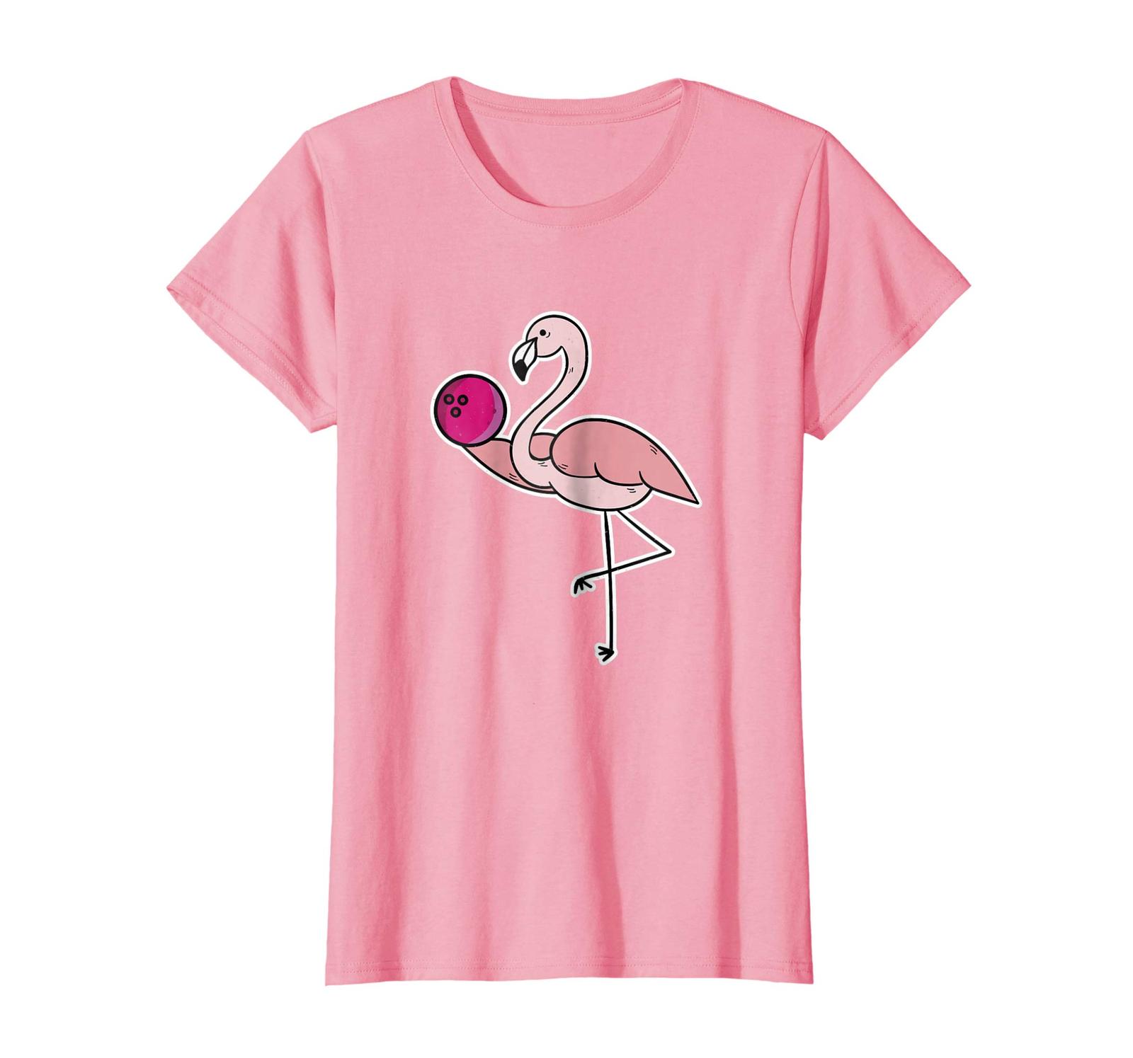 Funny Tee - Flamingo Pink Bowling Ball - Funny Bowl T-Shirt Wowen - Tops