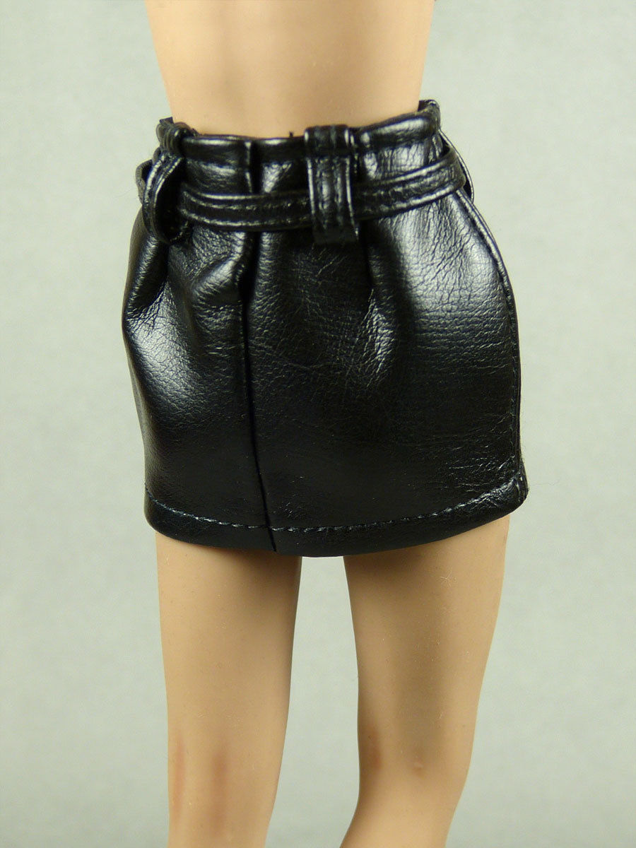 NT Female Black Leather Mini Skirt w/ Belt 1/6 Phicen Hot Toys TBLeague