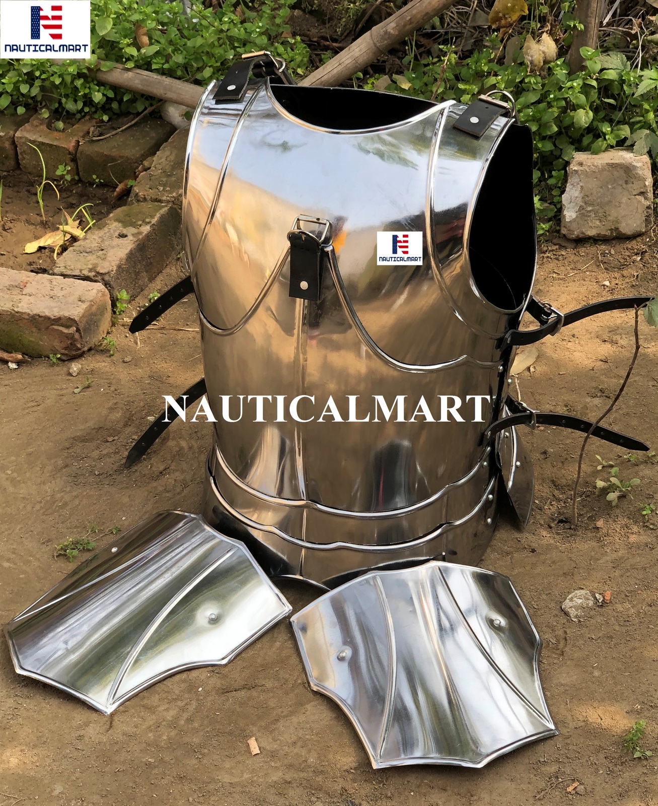 Nauticalmart Plate Armour Medieval Cuirass Armour Breastplate Wearable Costume Knives Swords 2801