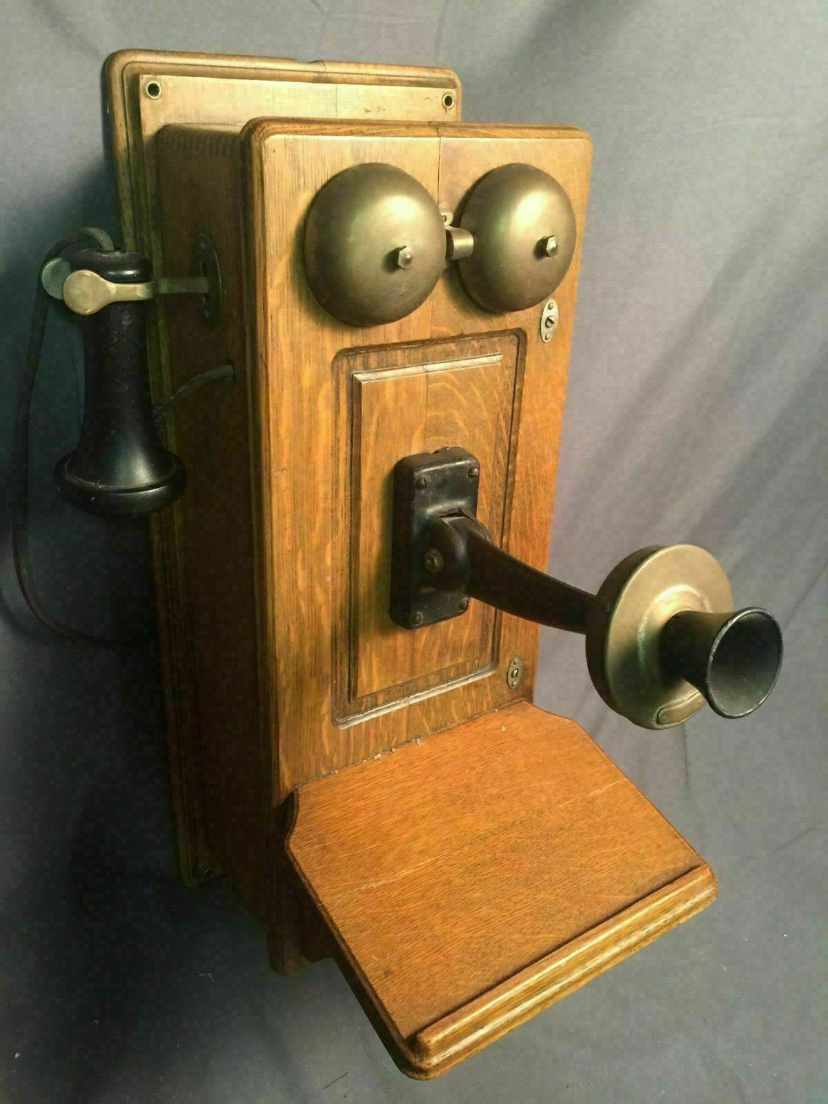 Western Electric Antique Oak Hand Crank Wood Wall Telephone Made USA ...