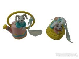  Avon Gift Collection 2 Busy Bunny Easter Ornaments Basket Watering Can ... - $5.93