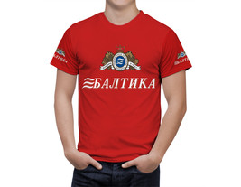 Baltika Beer Logo Red Short Sleeve  T-Shirt Gift New Fashion  - $31.99