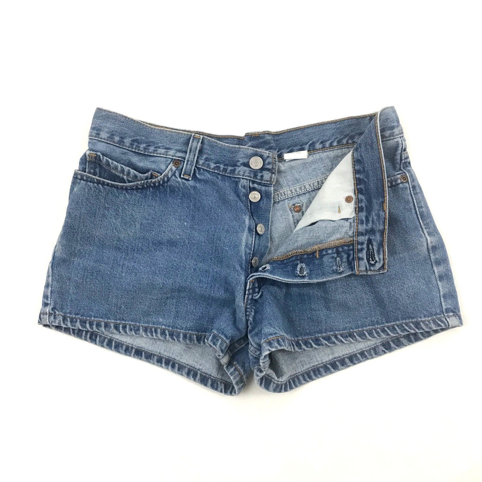 Levi's 501 Womens Denim Shorts 33 Waist Size 11 Juniors Button Fly Jean