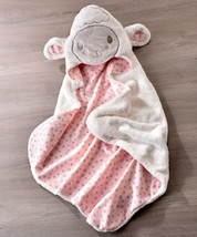 Hooded Bath Towel Lil' Lamb Baby Pink Super Soft Plush Cotton Gift Boxed  image 1