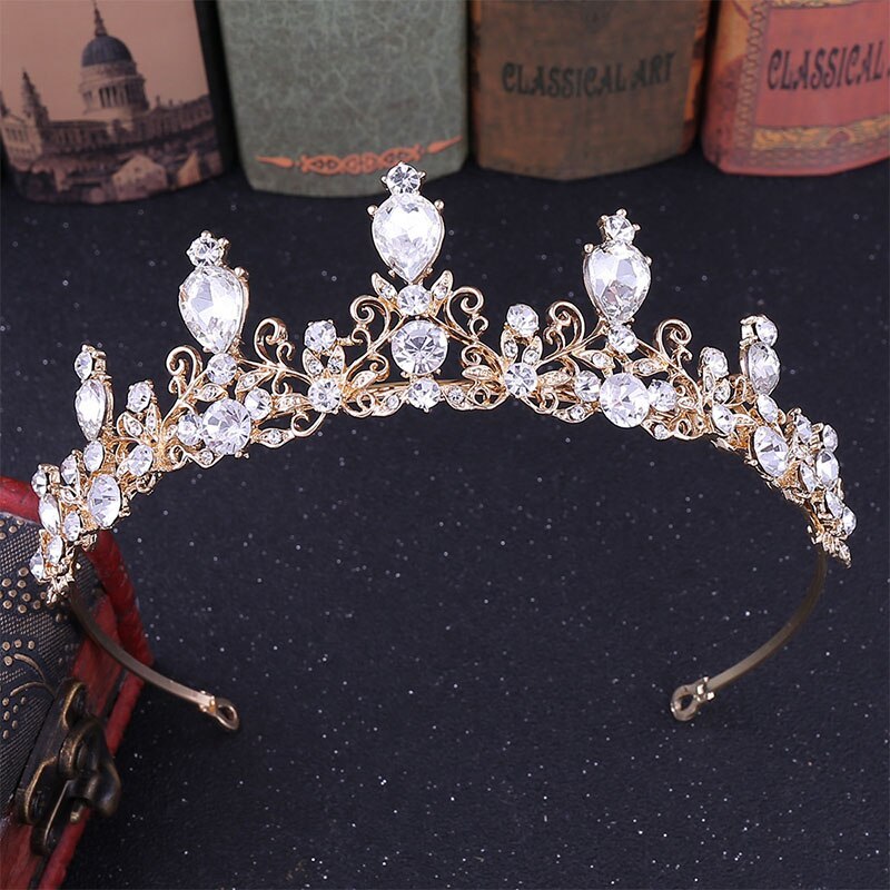 White Pink Blue Gold Red Crystal diadema Jewelry Tiaras and Crowns Bridal Bride