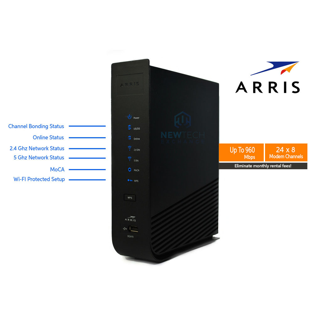 ARRIS DG2470A Wireless Cable Modem | DOCSIS 3.0 | Up to 960 mbps ...