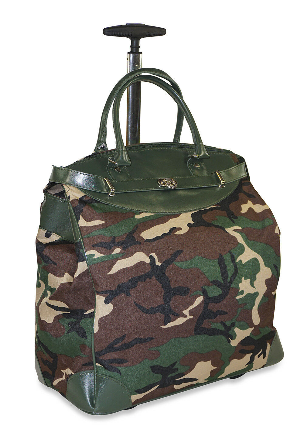 Camo Rolling Wheeled Overnight Bag Trolley Carry On Womens Ladies
