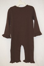 Blanks Boutique Long Sleeve Brown Snap Up Ruffled Romper 18 Months image 2