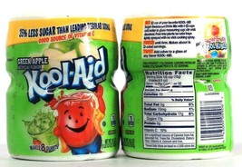 2 Ct Kool Aid 19.5 Oz Green Apple Good Source Of Vitamin C 8 Quarts Drink Mix