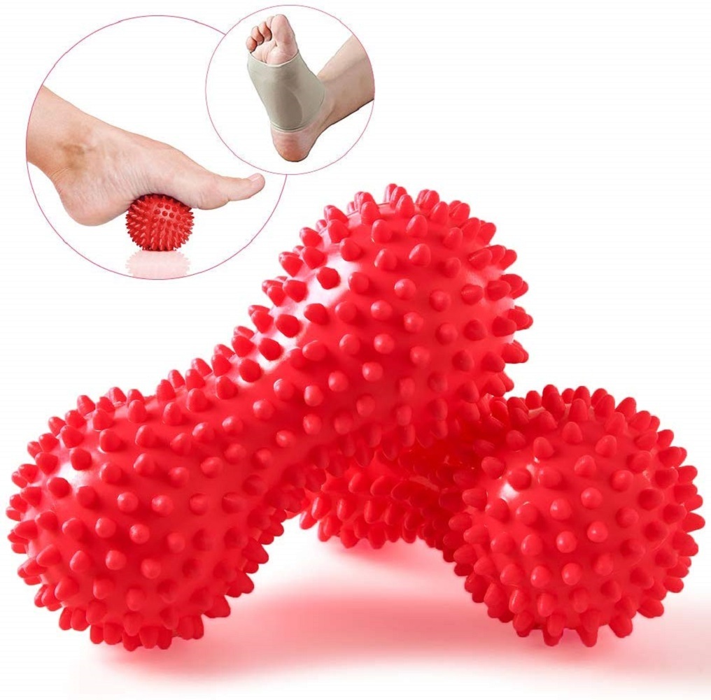 Foot Massage Ball Roller with Compression Gel Sleeves for Plantar Fasciitis